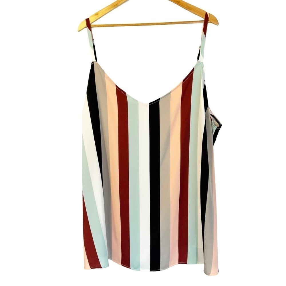 Torrid Sophie Rugby Stripe Charmeuse Swing Cami Blouse 5x